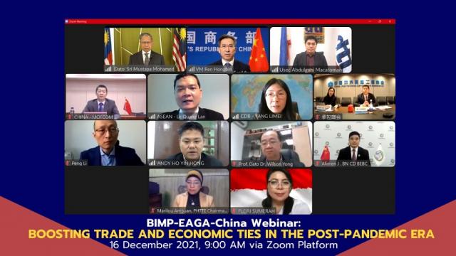 BIMP-EAGA-China webinar, 16 December 2021, via Zoom