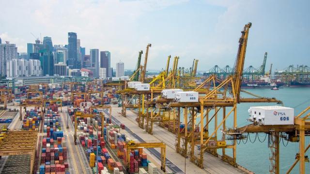 Singapore container terminal. Photo credit: iStock/Delpixart.