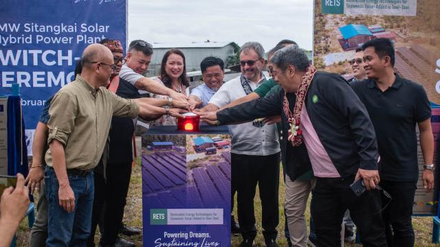 Officials launching the solar hybrid power plant in Tawi-Tawi.
