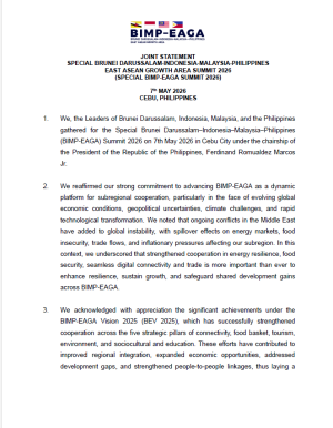 Joint Statement of the Special BIMP-EAGA Summit 2026